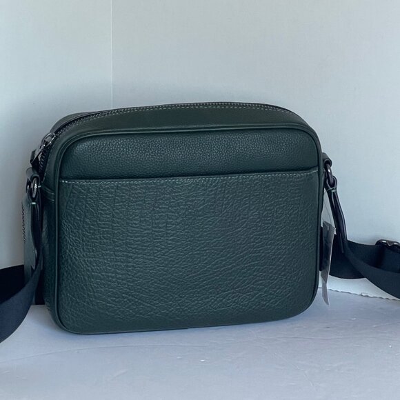 Coach Hudson Suede Messenger Shoulder Bag Leather Crossbody Green CB906 - Picture 2 of 12